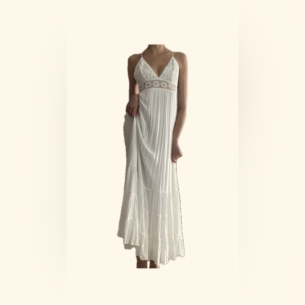 White boho maxi dress